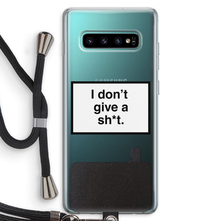 Don't give a shit: Samsung Galaxy S10 Plus Transparant Hoesje met koord