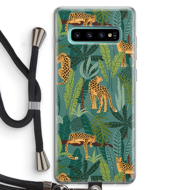 Luipaard 2: Samsung Galaxy S10 Plus Transparant Hoesje met koord