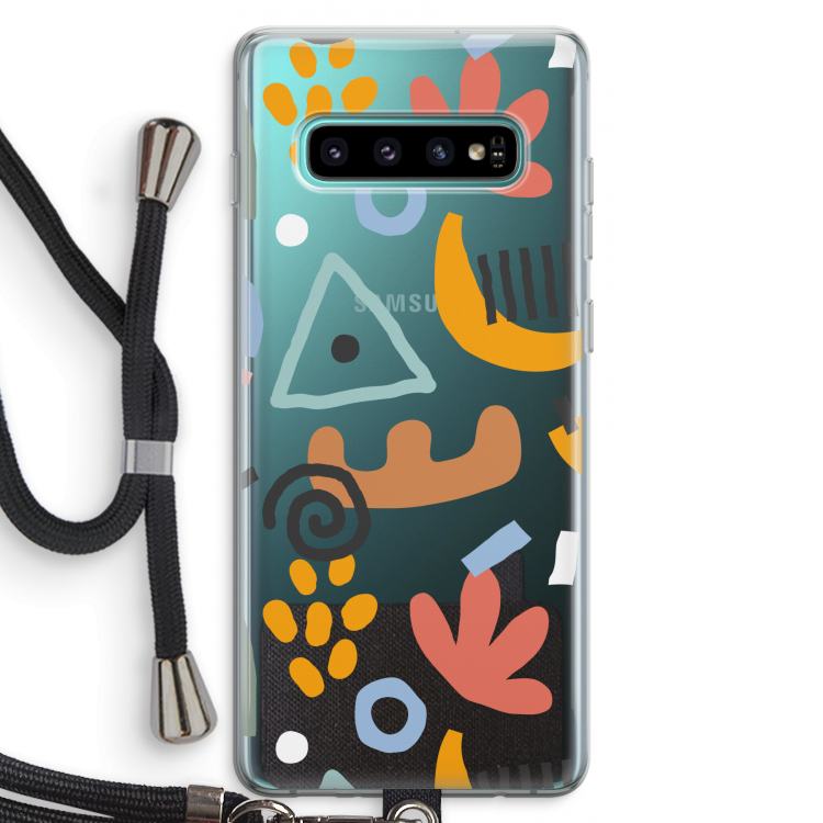 Abstract: Samsung Galaxy S10 Plus Transparant Hoesje met koord