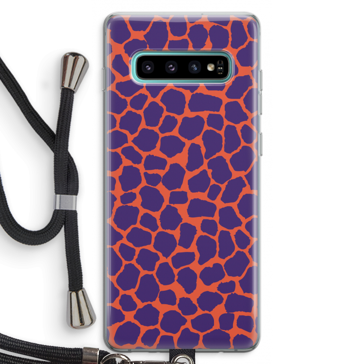Purple Giraffe: Samsung Galaxy S10 Plus Transparant Hoesje met koord