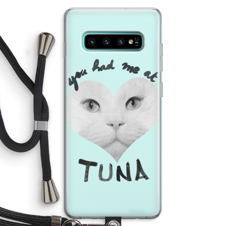 You had me at tuna: Samsung Galaxy S10 Plus Transparant Hoesje met koord