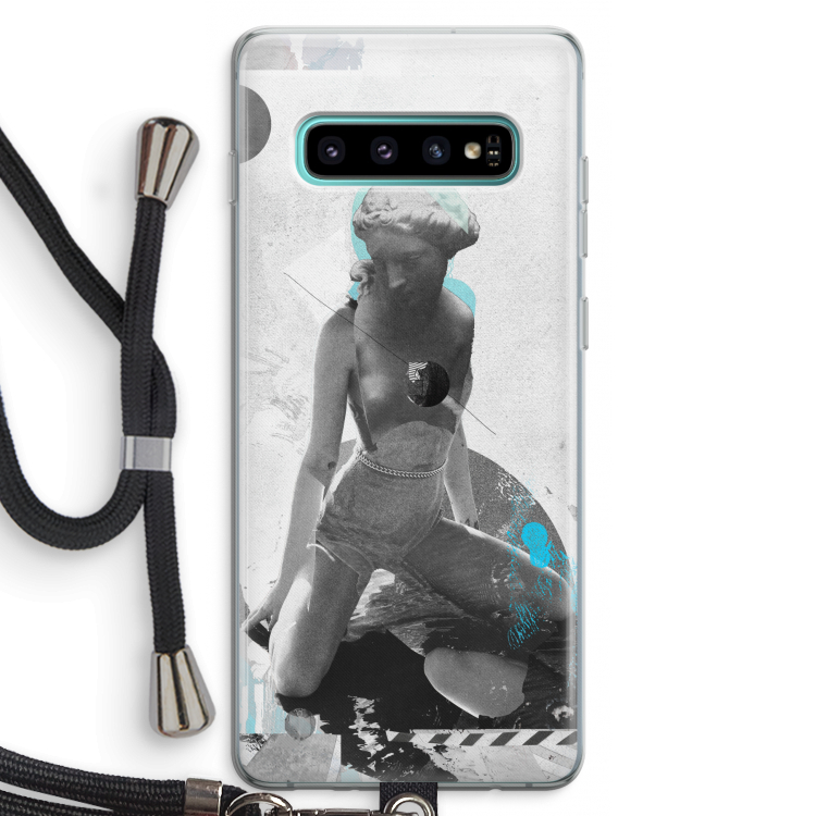 I will not feel a thing: Samsung Galaxy S10 Plus Transparant Hoesje met koord