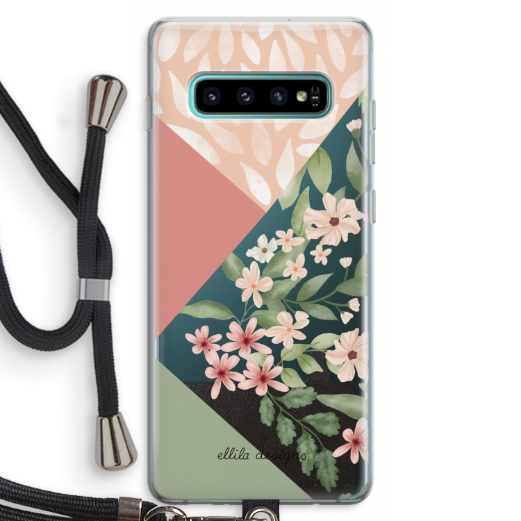 Sweet heaven geometrics: Samsung Galaxy S10 Plus Transparant Hoesje met koord