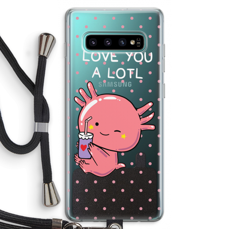 Love You A Lotl: Samsung Galaxy S10 Plus Transparant Hoesje met koord