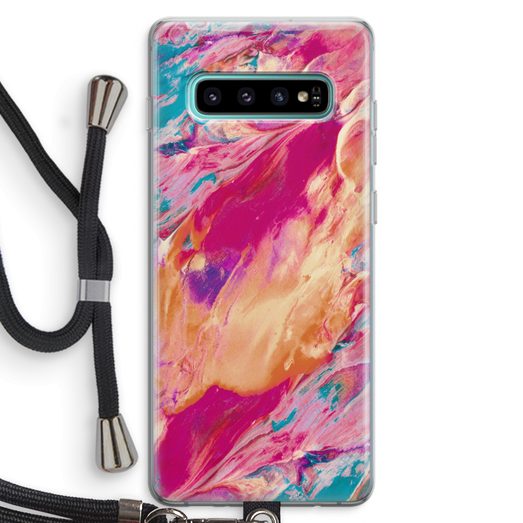 Pastel Echoes: Samsung Galaxy S10 Plus Transparant Hoesje met koord