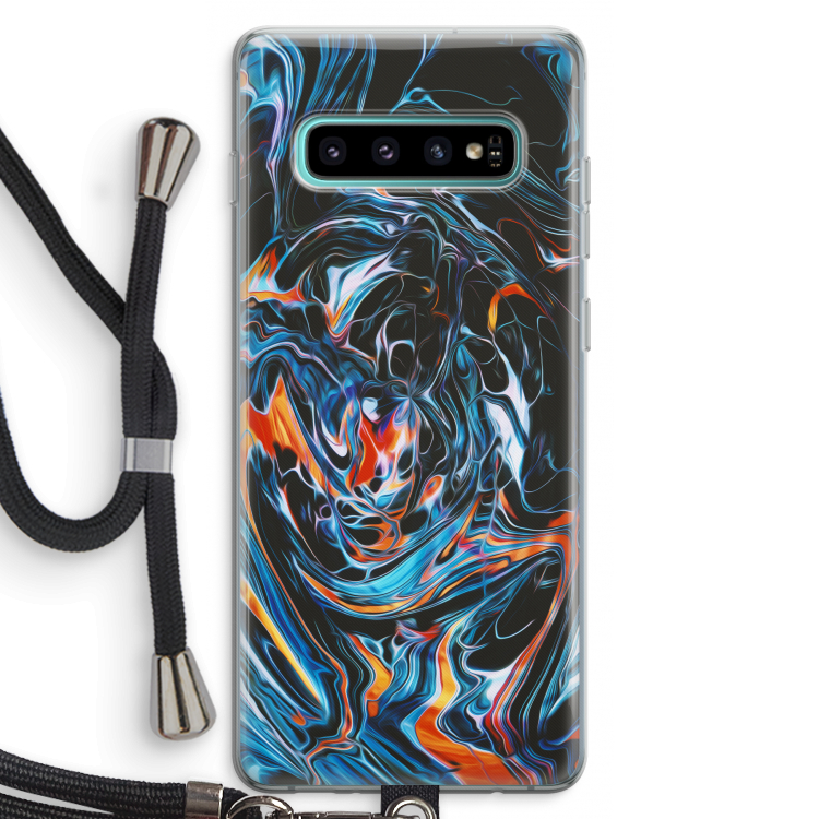 Black Unicorn: Samsung Galaxy S10 Plus Transparant Hoesje met koord