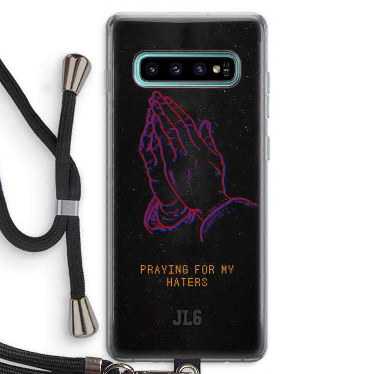 Praying For My Haters: Samsung Galaxy S10 Plus Transparant Hoesje met koord