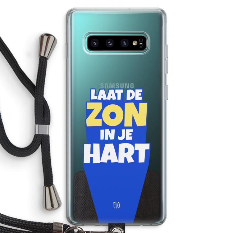 Laat de zon in je hart: Samsung Galaxy S10 Plus Transparant Hoesje met koord