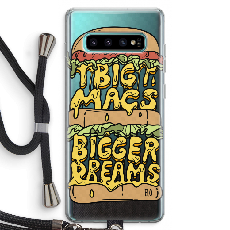 Big Macs Bigger Dreams: Samsung Galaxy S10 Plus Transparant Hoesje met koord