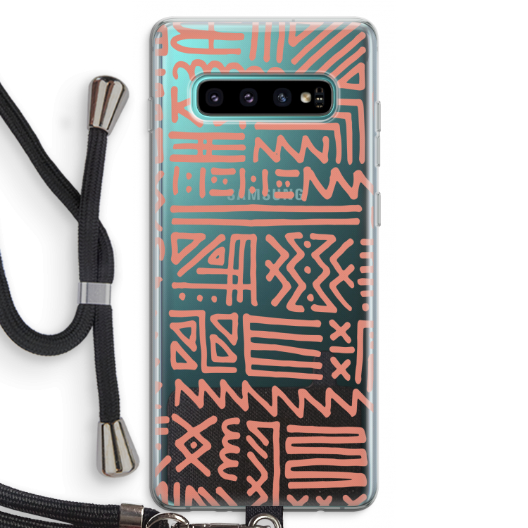 Marrakech Pink: Samsung Galaxy S10 Plus Transparant Hoesje met koord