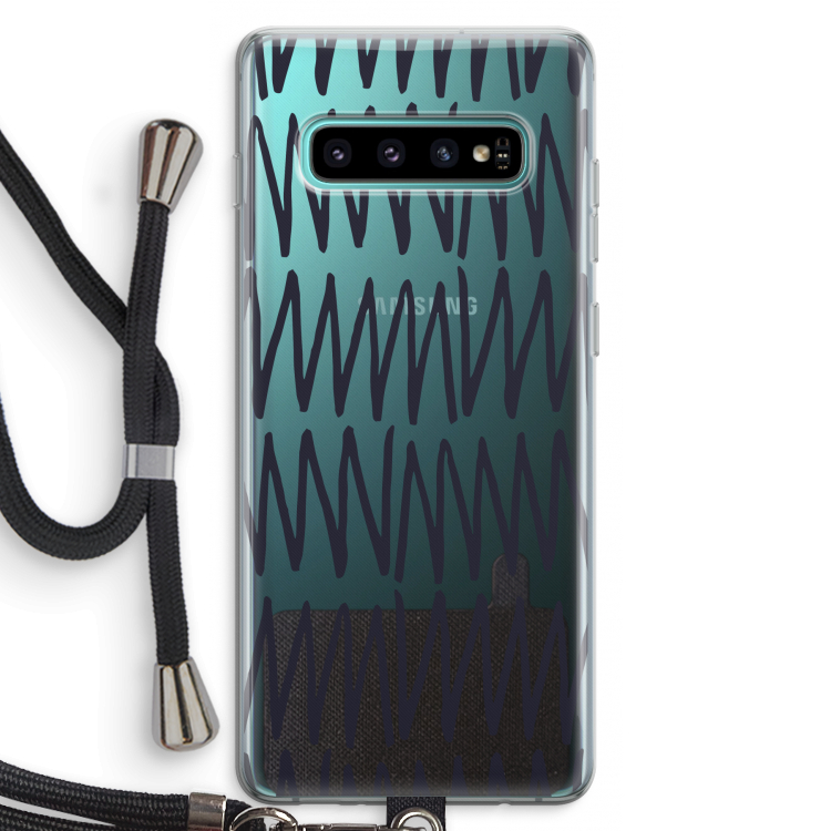 Marrakech Zigzag: Samsung Galaxy S10 Plus Transparant Hoesje met koord