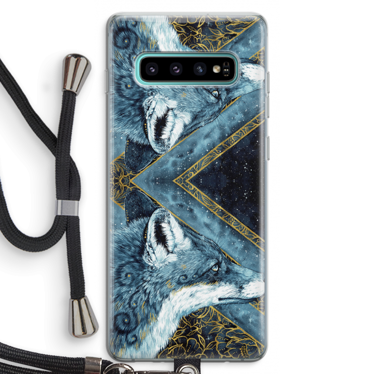 Golden Fox: Samsung Galaxy S10 Plus Transparant Hoesje met koord