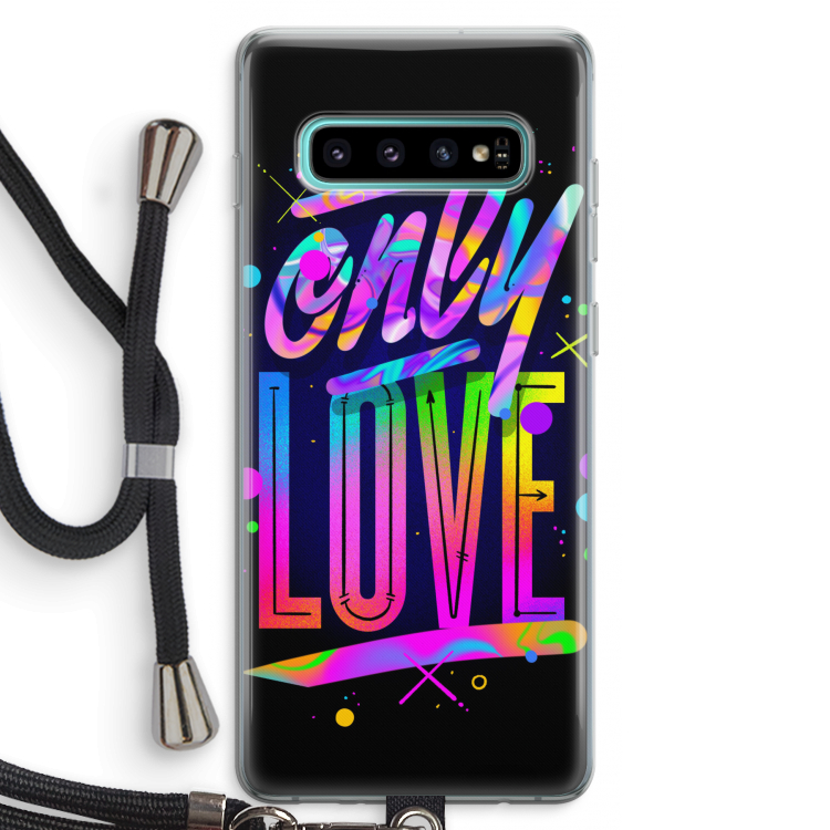 Only Love: Samsung Galaxy S10 Plus Transparant Hoesje met koord