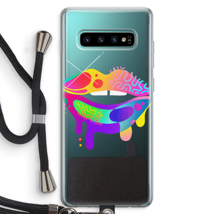 Lip Palette: Samsung Galaxy S10 Plus Transparant Hoesje met koord