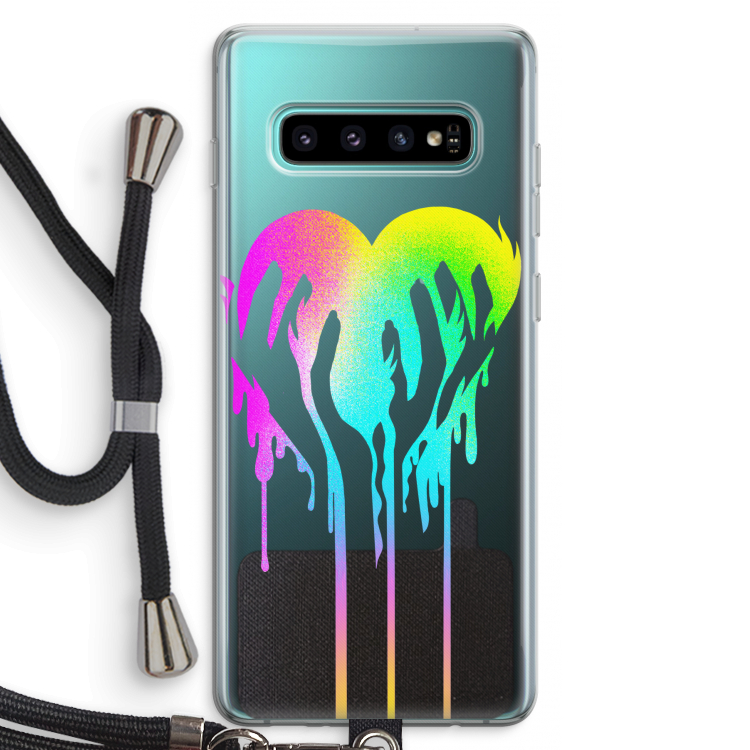 Hold My Heart: Samsung Galaxy S10 Plus Transparant Hoesje met koord