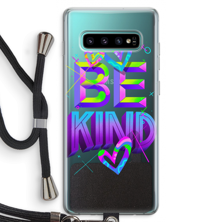 Be Kind: Samsung Galaxy S10 Plus Transparant Hoesje met koord