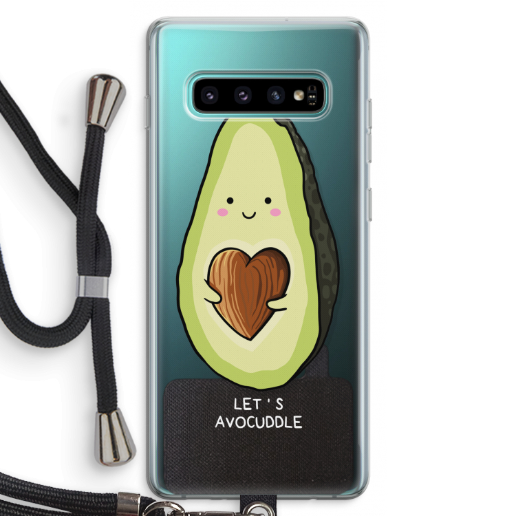 Avocuddle: Samsung Galaxy S10 Plus Transparant Hoesje met koord