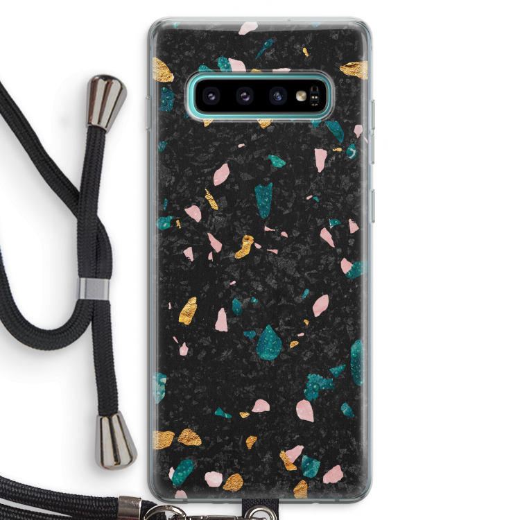 Terrazzo N°10: Samsung Galaxy S10 Plus Transparant Hoesje met koord