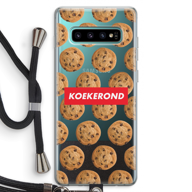 Koekerond: Samsung Galaxy S10 Plus Transparant Hoesje met koord