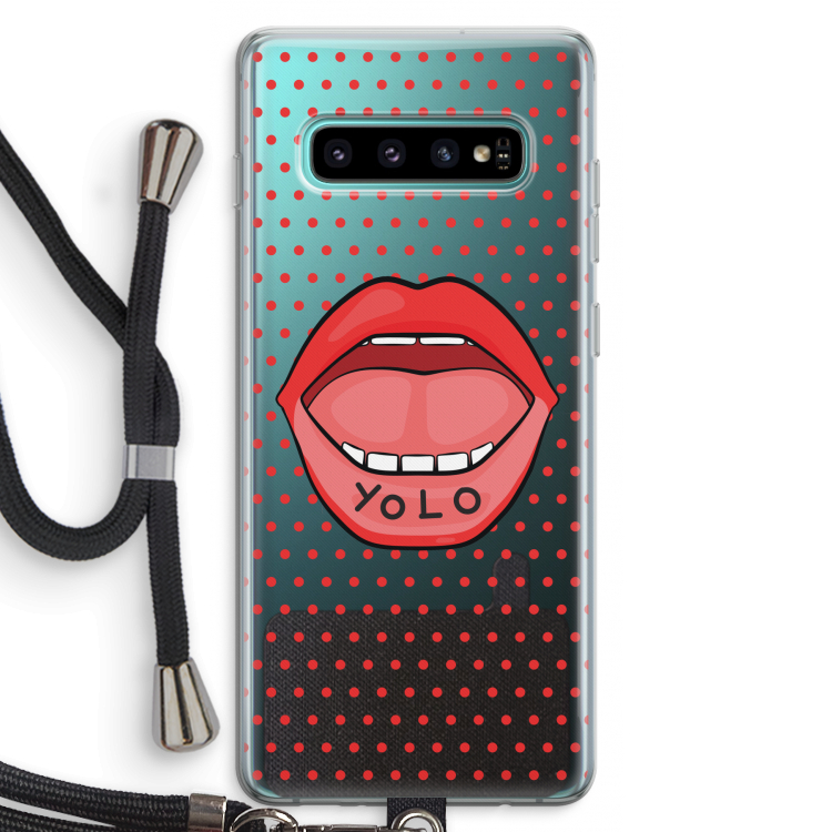 Yolo Denise: Samsung Galaxy S10 Plus Transparant Hoesje met koord
