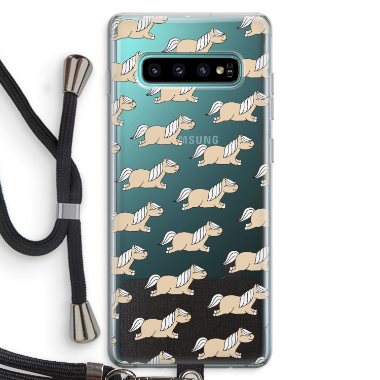 Ponys: Samsung Galaxy S10 Plus Transparant Hoesje met koord