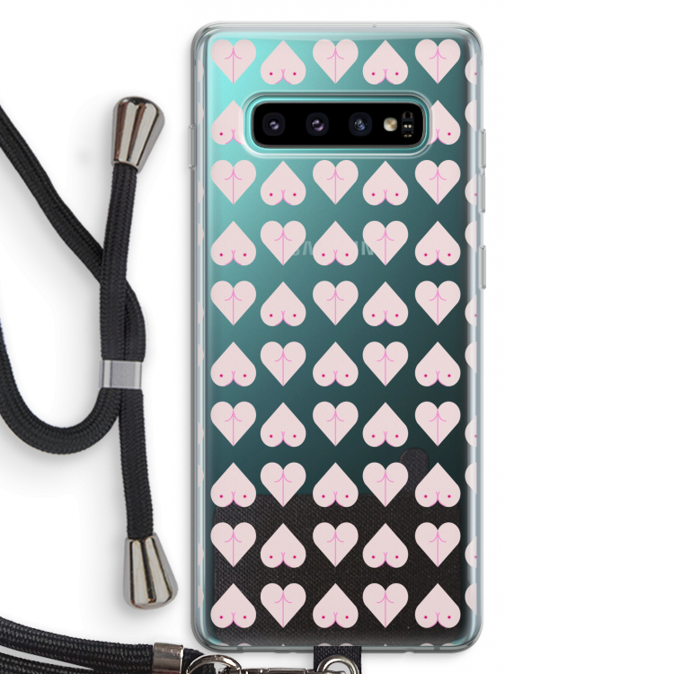 Ass 'n Titties: Samsung Galaxy S10 Plus Transparant Hoesje met koord
