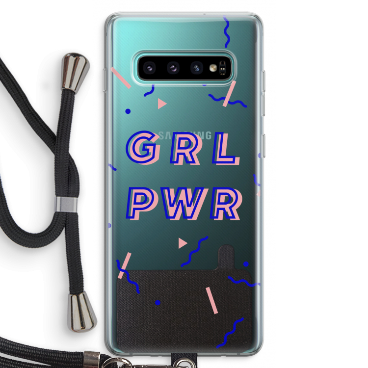 GRL PWR: Samsung Galaxy S10 Plus Transparant Hoesje met koord