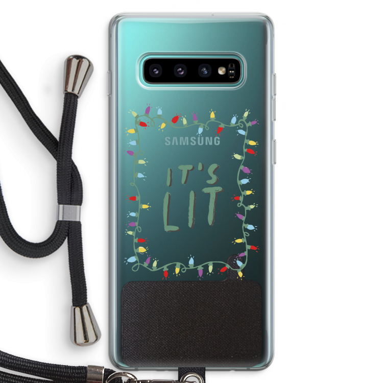 It's Lit: Samsung Galaxy S10 Plus Transparant Hoesje met koord