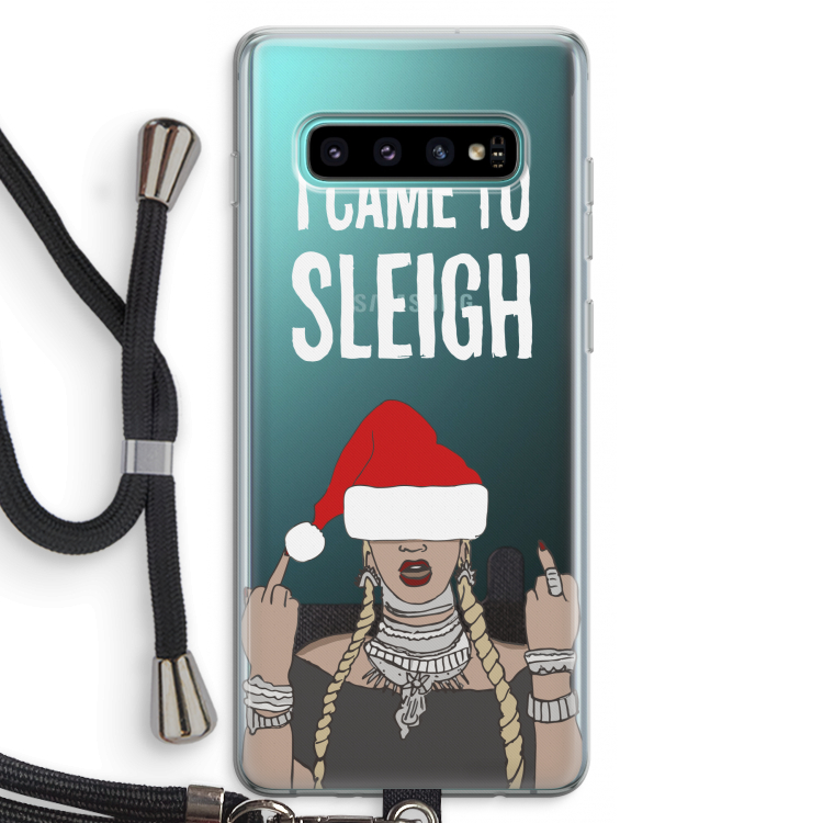 Came To Sleigh: Samsung Galaxy S10 Plus Transparant Hoesje met koord