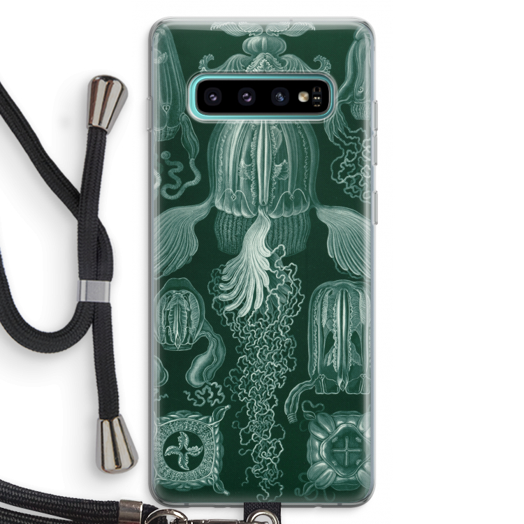 Haeckel Cubomedusae: Samsung Galaxy S10 Plus Transparant Hoesje met koord