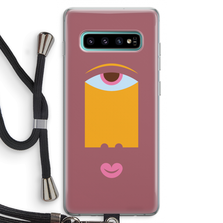 Mono V: Samsung Galaxy S10 Plus Transparant Hoesje met koord