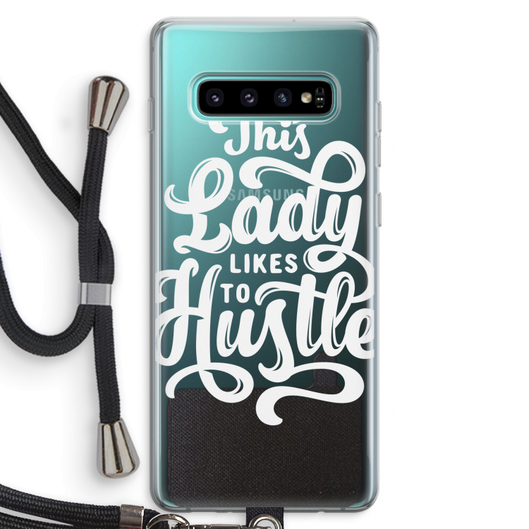 Hustle Lady: Samsung Galaxy S10 Plus Transparant Hoesje met koord
