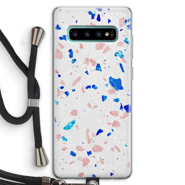 Terrazzo N°6: Samsung Galaxy S10 Plus Transparant Hoesje met koord