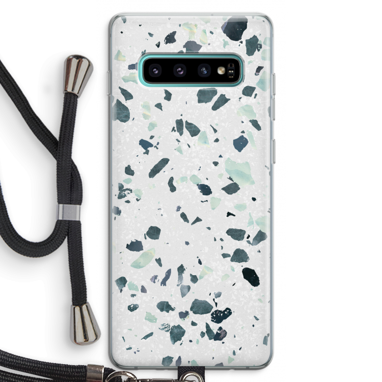 Terrazzo N°2: Samsung Galaxy S10 Plus Transparant Hoesje met koord
