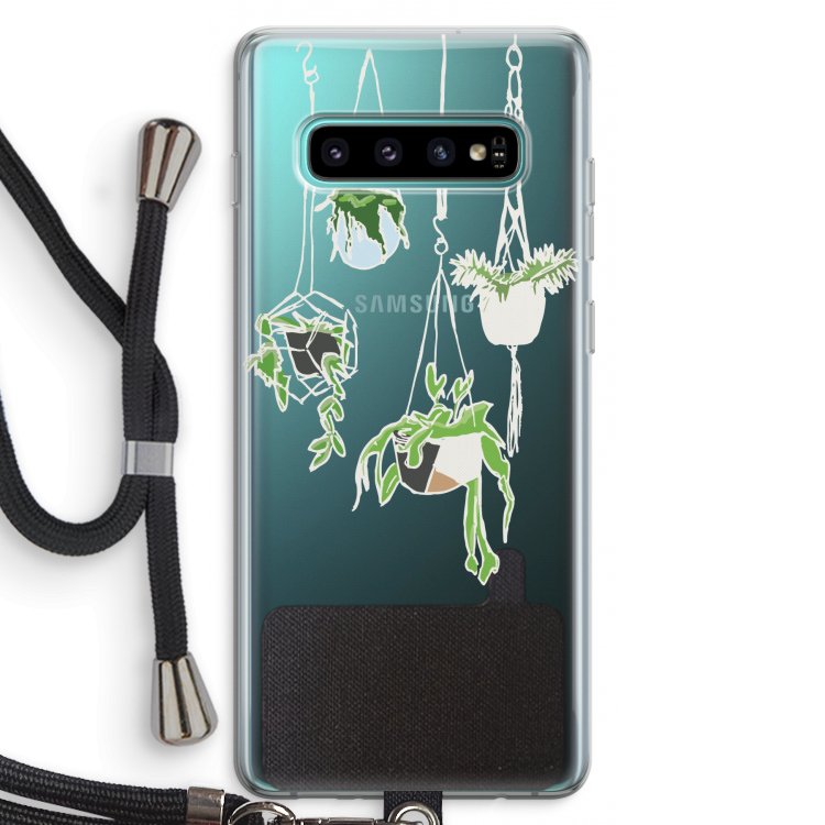 Hang In There: Samsung Galaxy S10 Plus Transparant Hoesje met koord