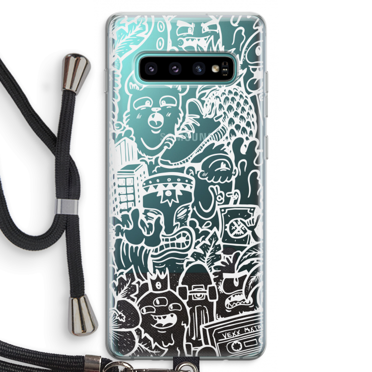 Vexx Mixtape #2: Samsung Galaxy S10 Plus Transparant Hoesje met koord