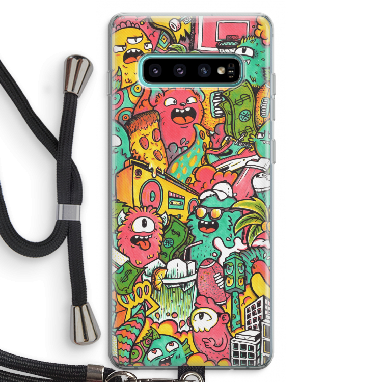 Vexx City: Samsung Galaxy S10 Plus Transparant Hoesje met koord