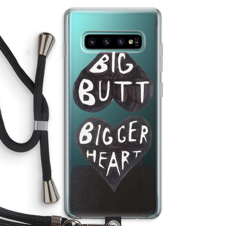 Big butt bigger heart: Samsung Galaxy S10 Plus Transparant Hoesje met koord
