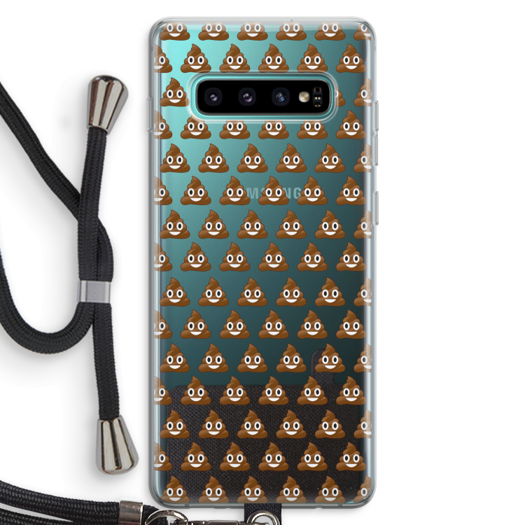 Poop emoji: Samsung Galaxy S10 Plus Transparant Hoesje met koord