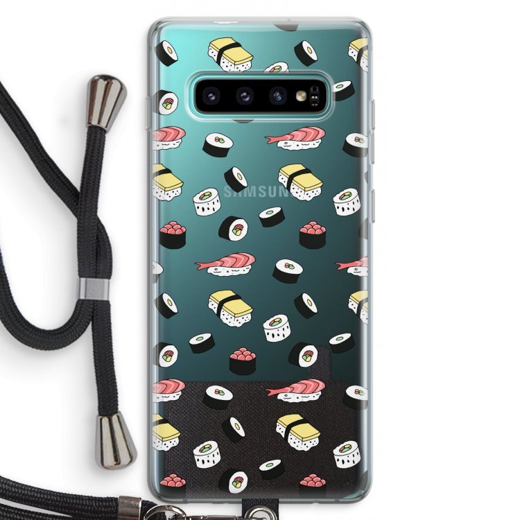 Sushi time: Samsung Galaxy S10 Plus Transparant Hoesje met koord