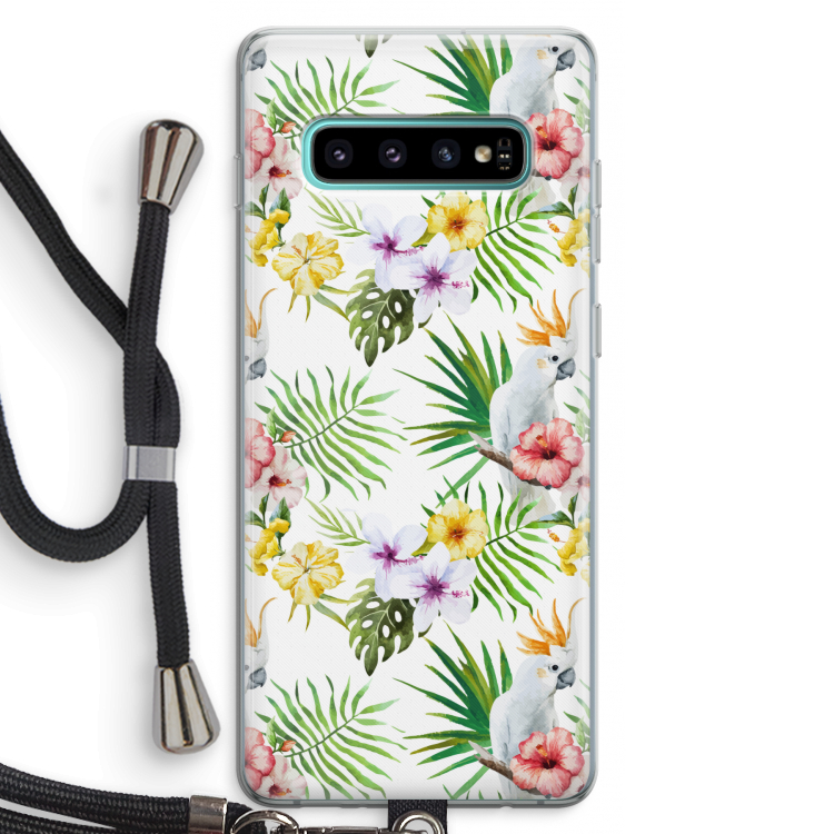 Gele kuif: Samsung Galaxy S10 Plus Transparant Hoesje met koord