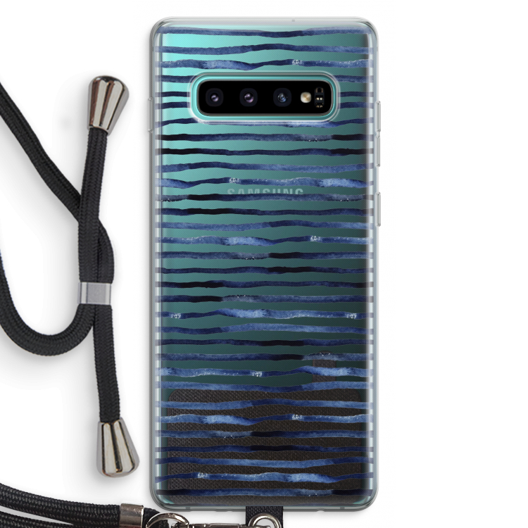 Verrassende lijnen: Samsung Galaxy S10 Plus Transparant Hoesje met koord