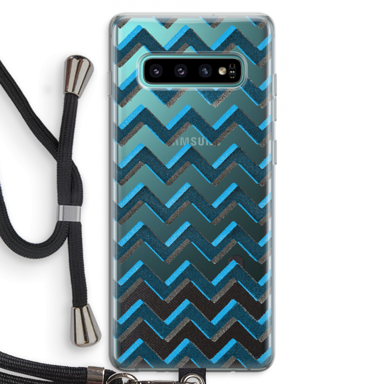 Onderbroken lijn: Samsung Galaxy S10 Plus Transparant Hoesje met koord