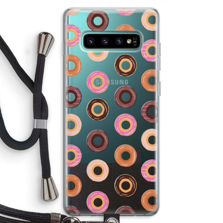 Donuts: Samsung Galaxy S10 Plus Transparant Hoesje met koord