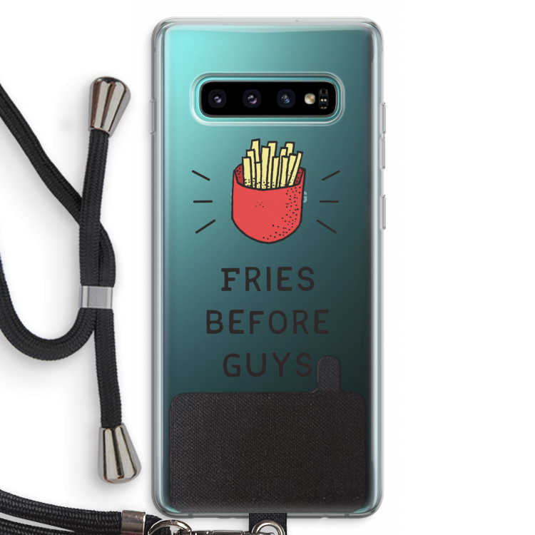Fries before guys: Samsung Galaxy S10 Plus Transparant Hoesje met koord