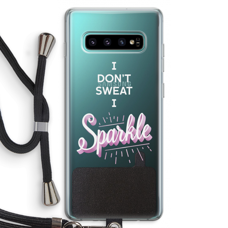 Sparkle quote: Samsung Galaxy S10 Plus Transparant Hoesje met koord