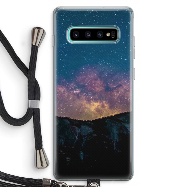 Travel to space: Samsung Galaxy S10 Plus Transparant Hoesje met koord