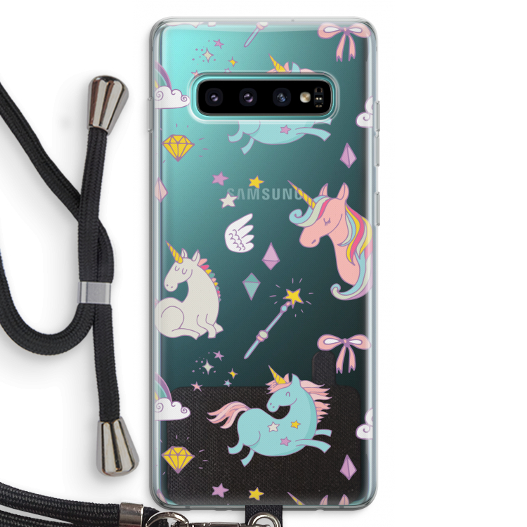 Fantasiewereld: Samsung Galaxy S10 Plus Transparant Hoesje met koord