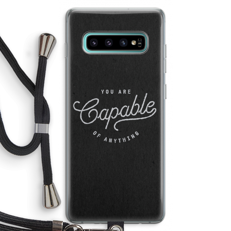 Capable: Samsung Galaxy S10 Plus Transparant Hoesje met koord