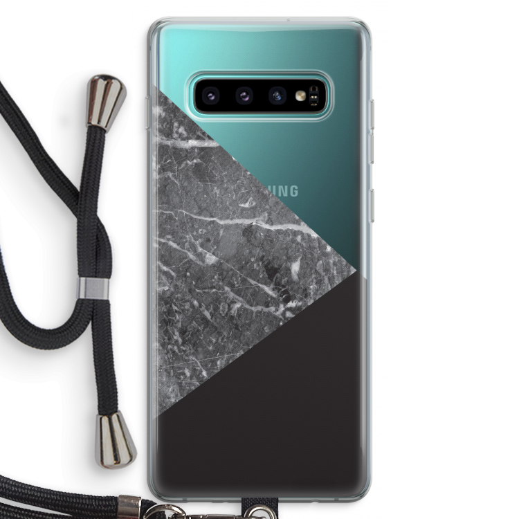 Combinatie marmer: Samsung Galaxy S10 Plus Transparant Hoesje met koord